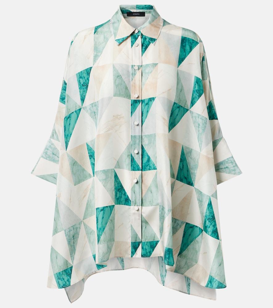 joseph arcole printed oversized silk shirt