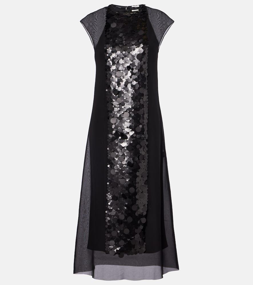 joseph boulle sequined chiffon midi dress