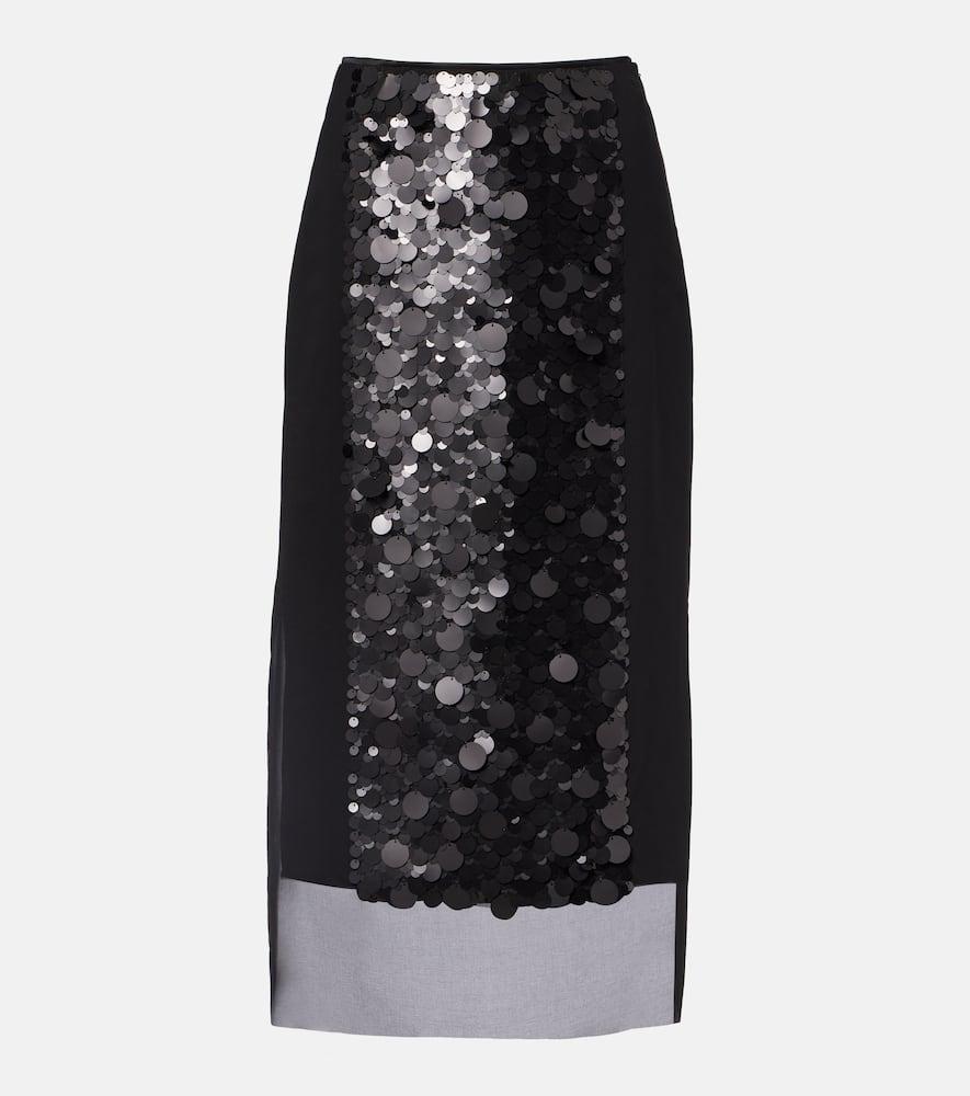 joseph cambo sequined chiffon midi skirt