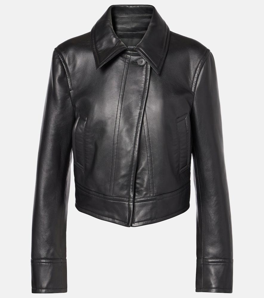 joseph caron cropped leather jacket