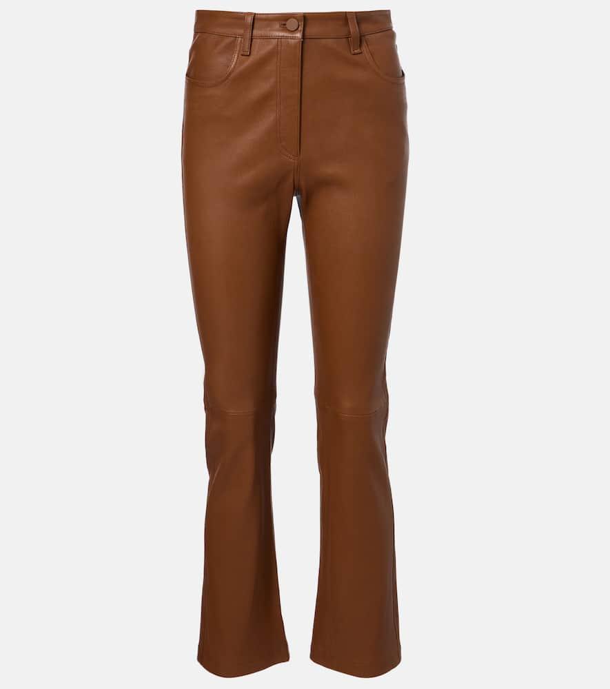 joseph cropped leather bootcut pants