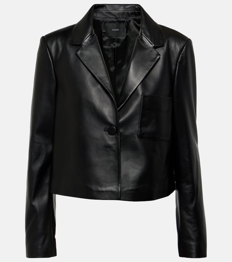joseph cropped leather jacket