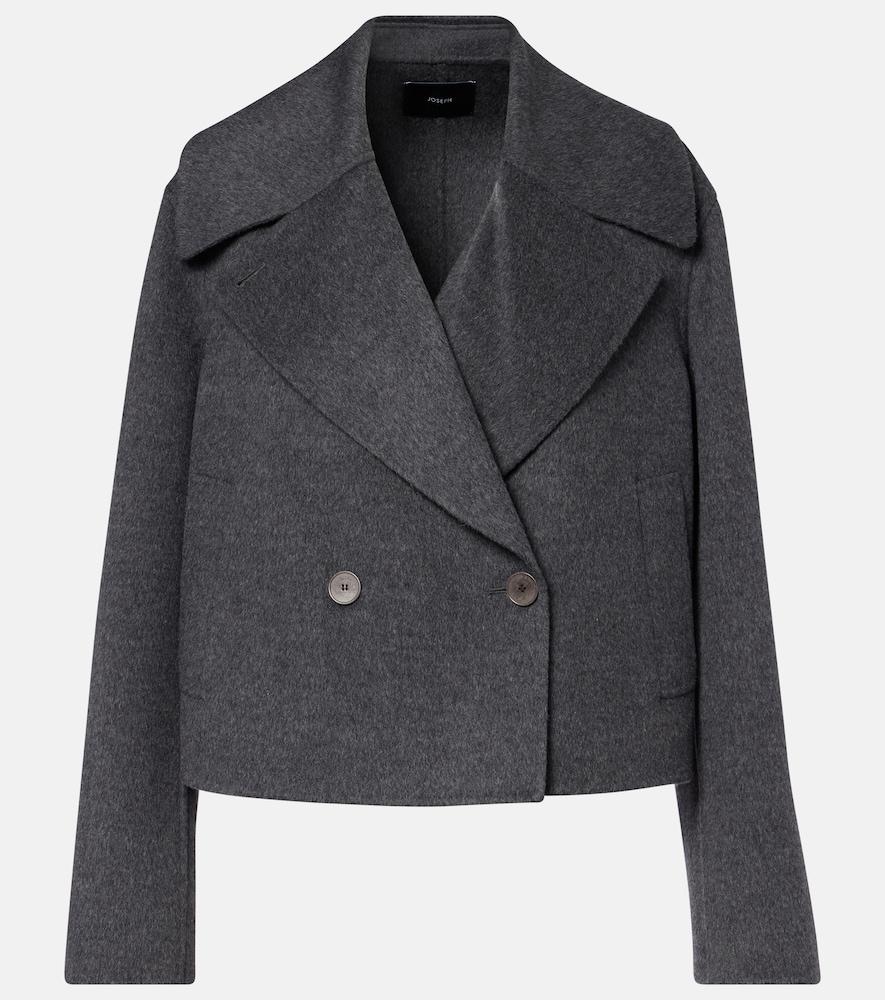 joseph cropped wool and cashmere peacoat