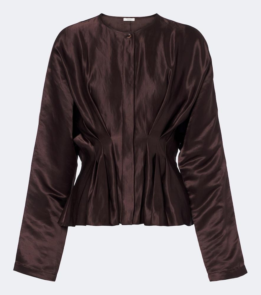 joseph erin pleated linen and silk blouse