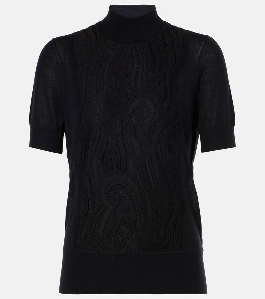 joseph knitted wool and silk lace top