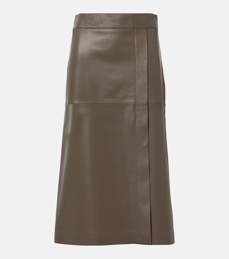 joseph leather midi skirt