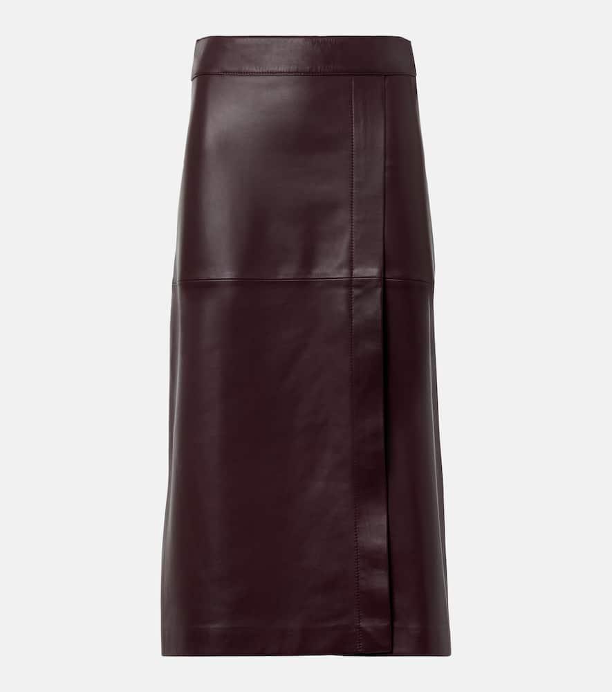 joseph leather midi skirt