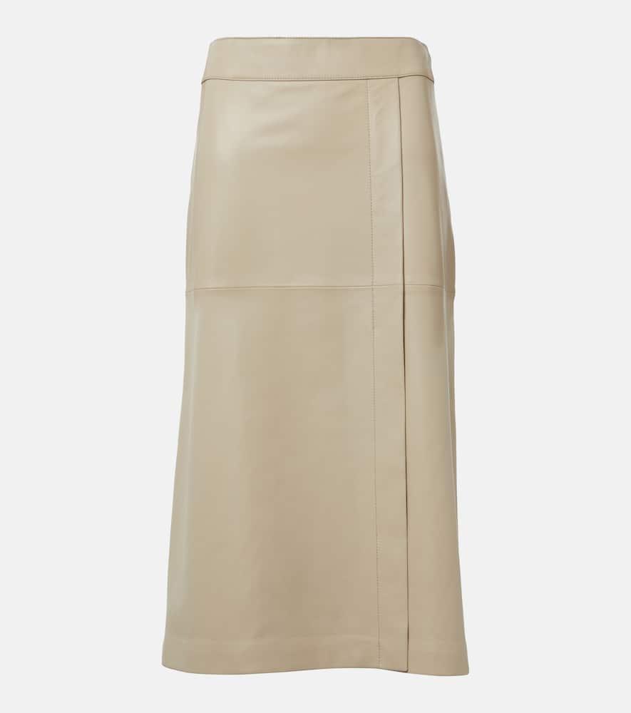 joseph leather midi skirt