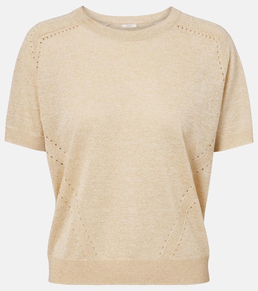 joseph lille knitted lamé top