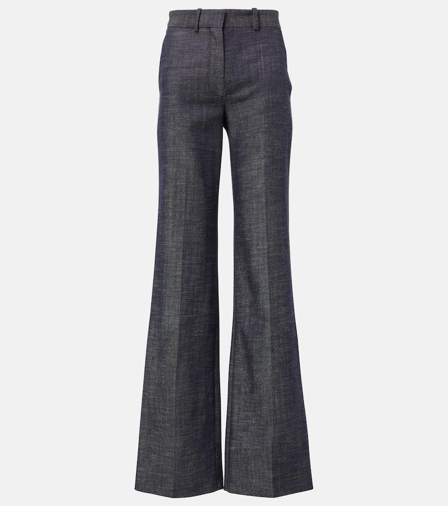 joseph morissey wool and cotton flared pants
