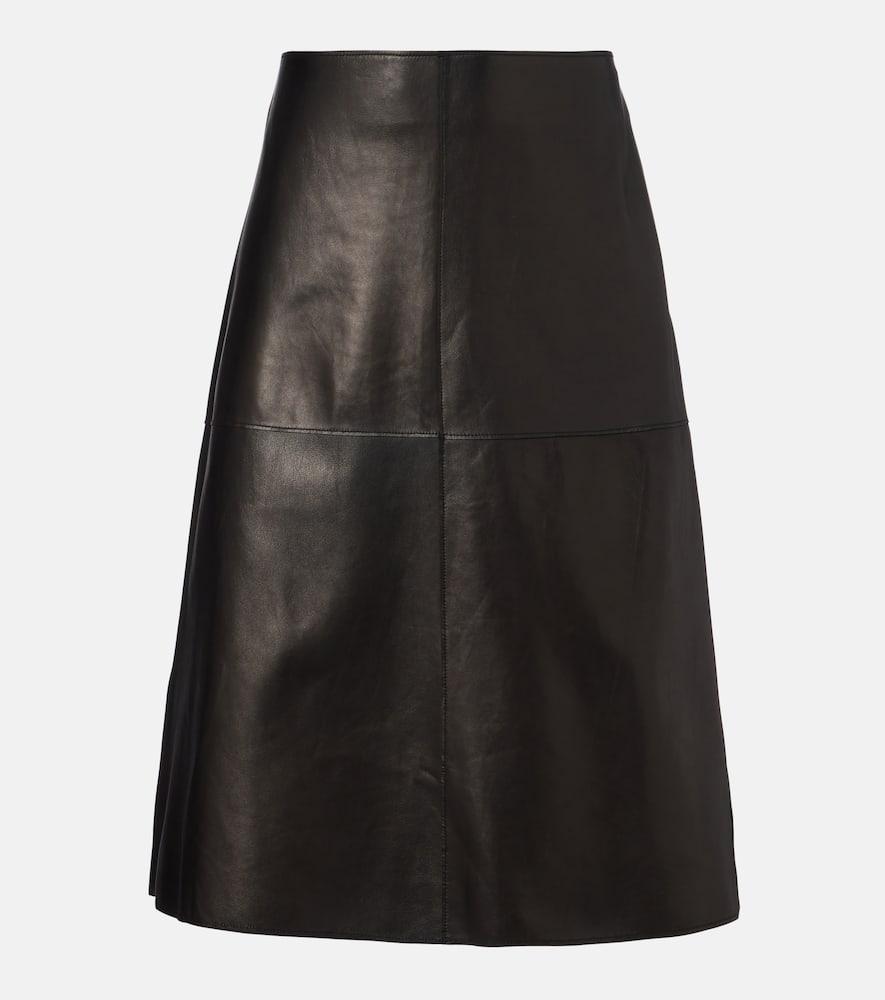 joseph niven leather midi skirt