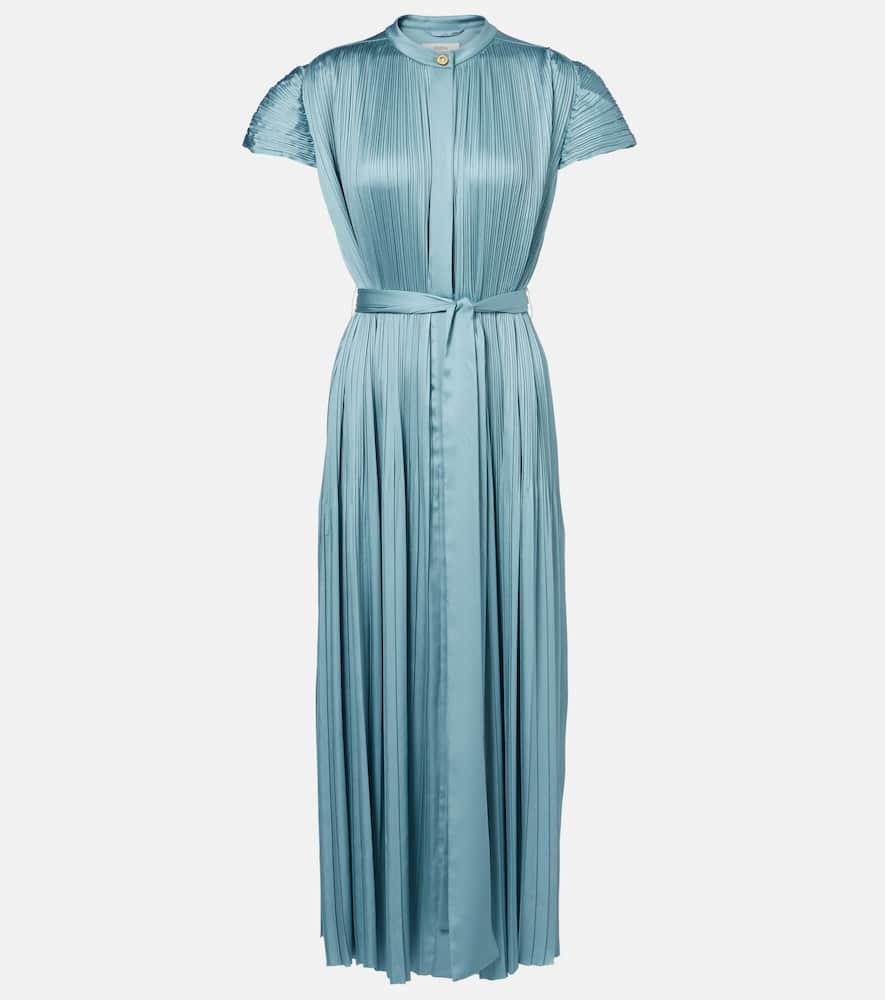 joseph phare plissé satin midi dress