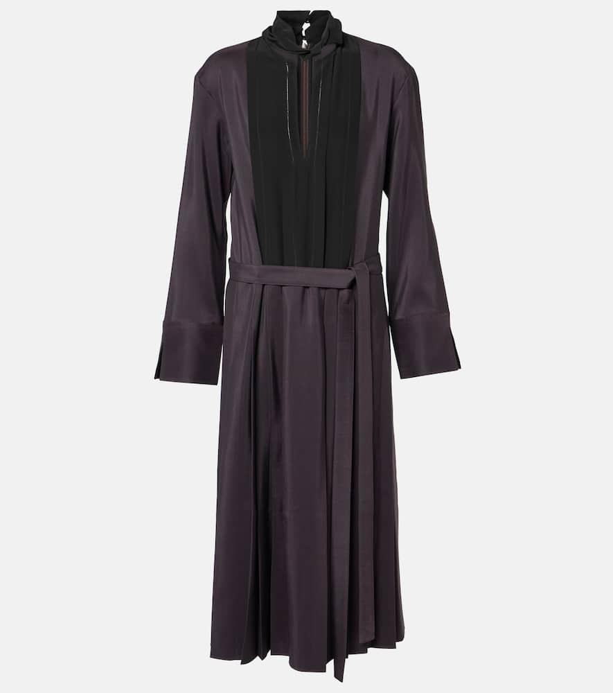 joseph pleated wool and silk midi dress