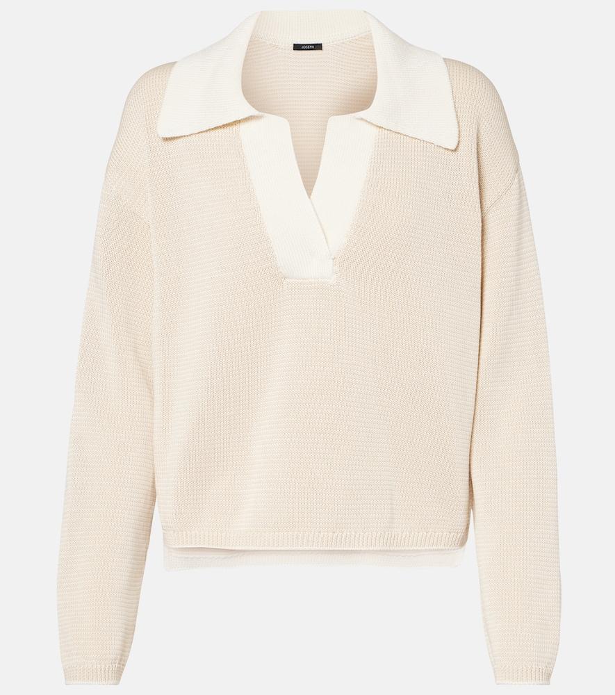 joseph striped cotton polo sweater