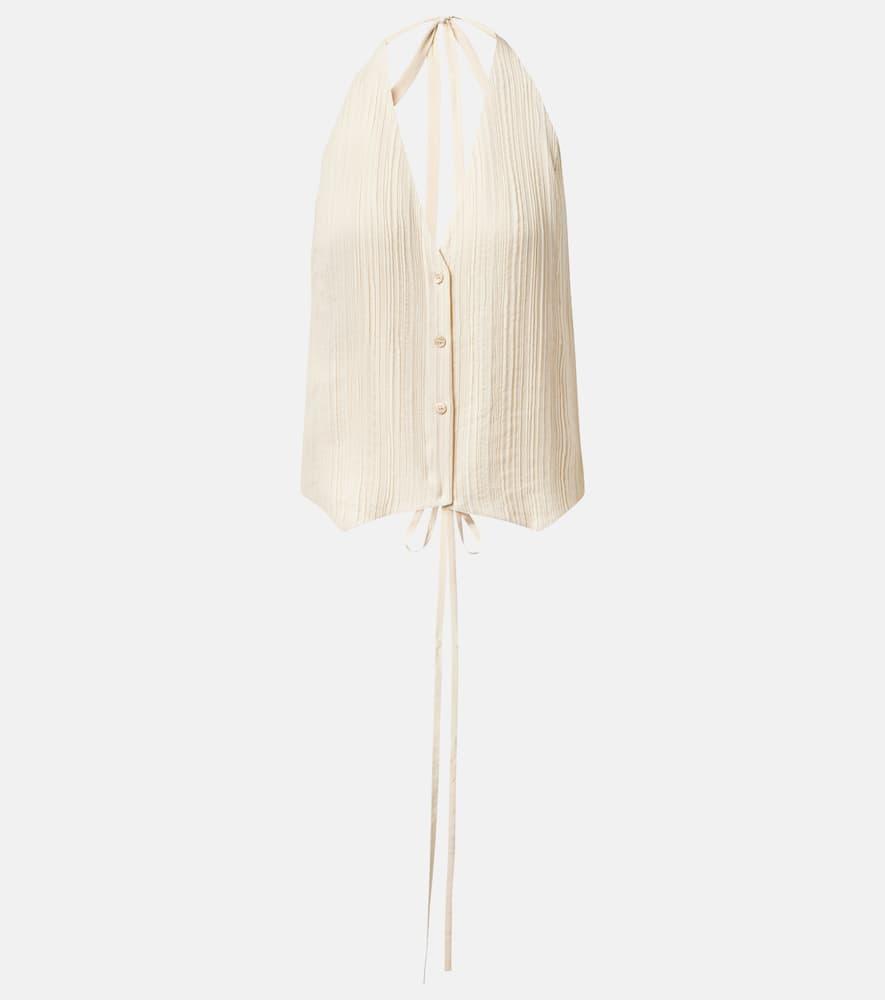 joseph suez pleated halterneck vest