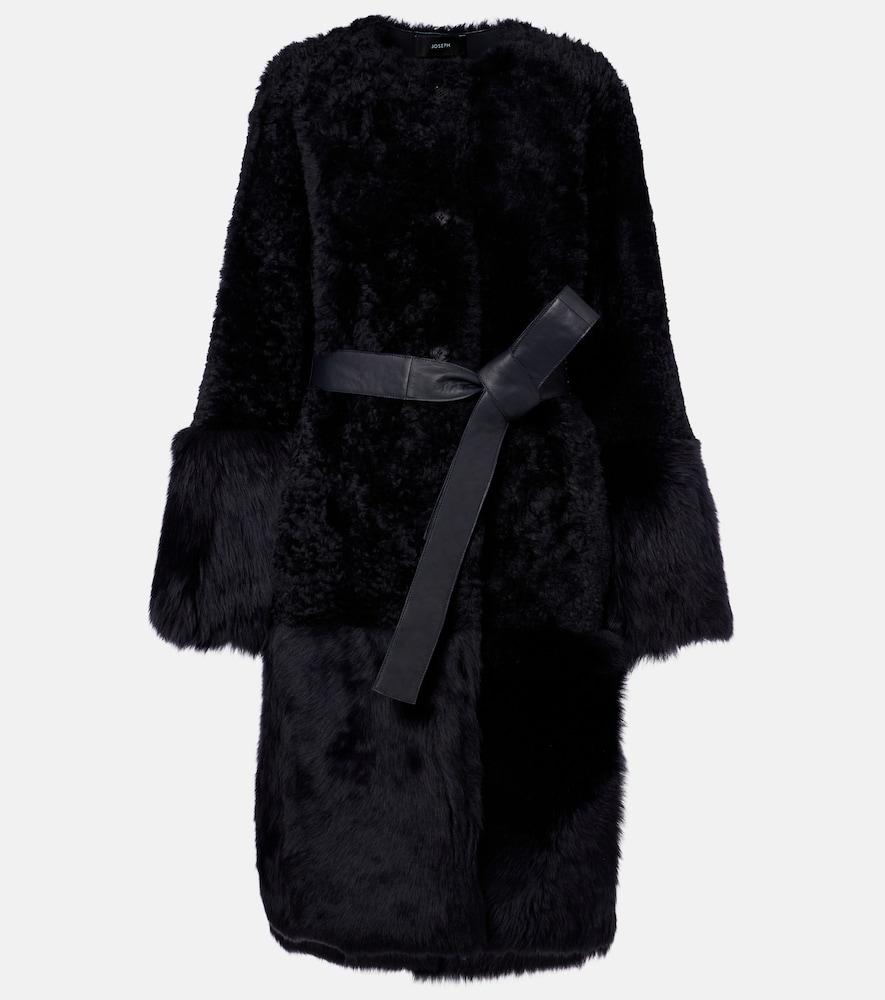 joseph tina belted shearling coat