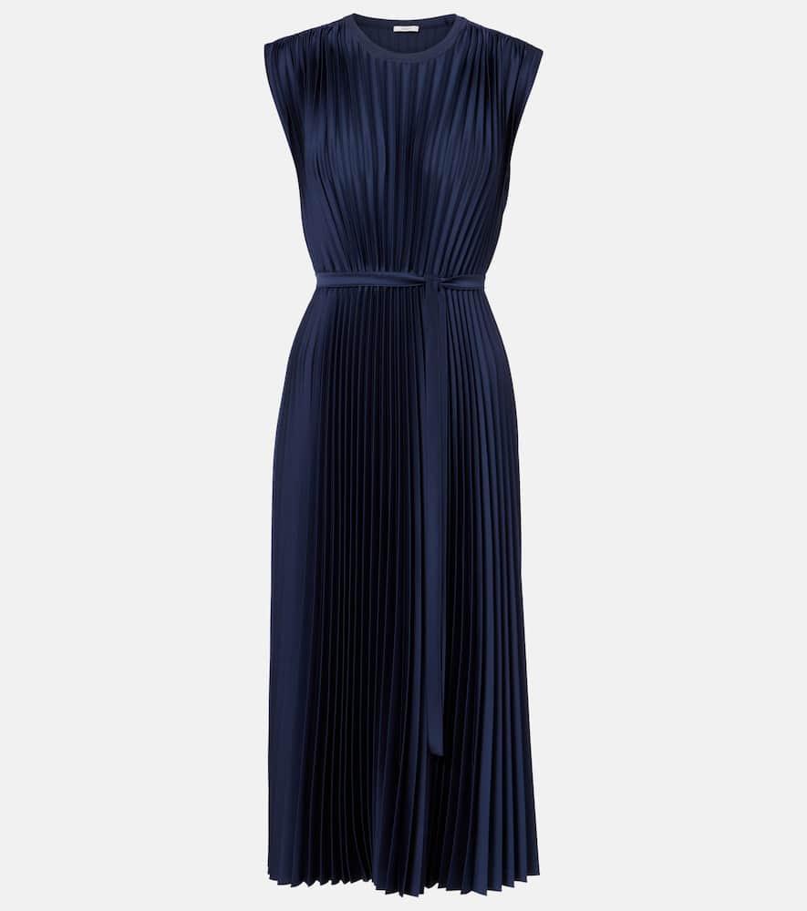 joseph volta plissé belted crêpe midi dress