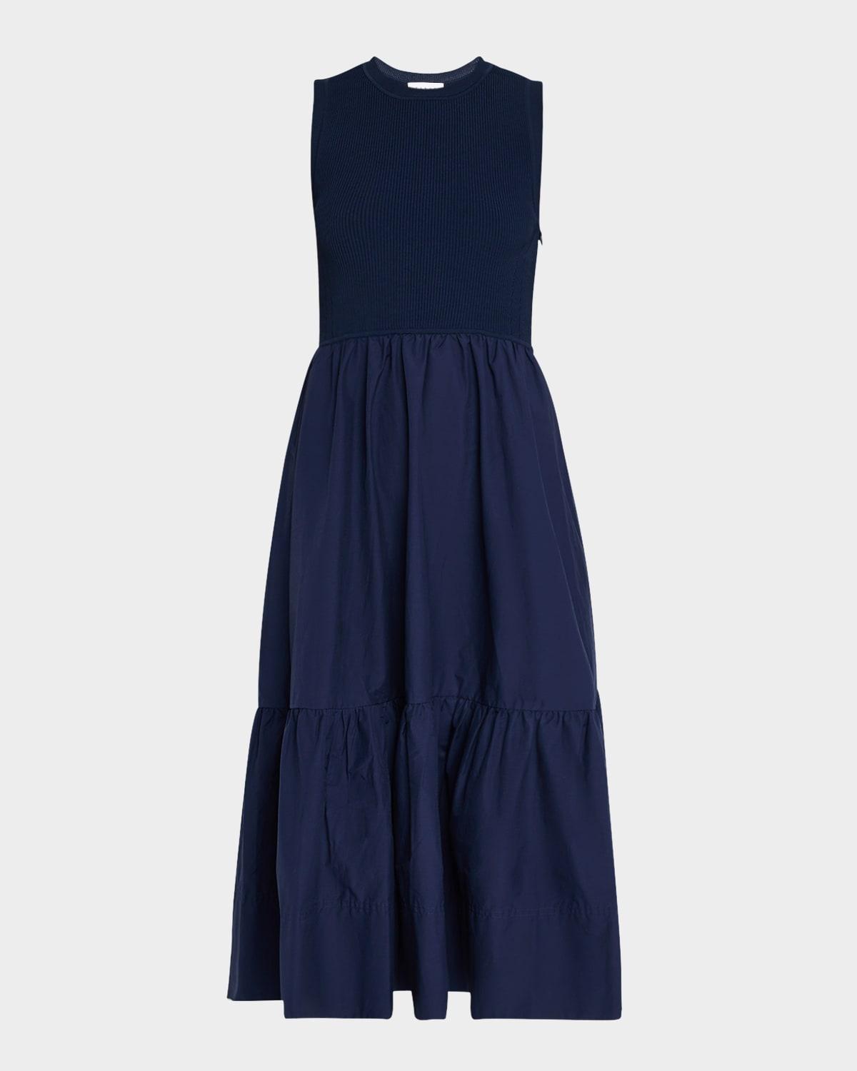 josephina crewneck sleeveless midi dress