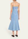 josephine sculpted denim midi dress