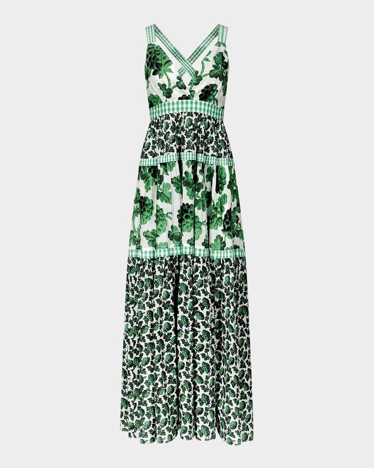 josephine tiered fruit-print maxi dress