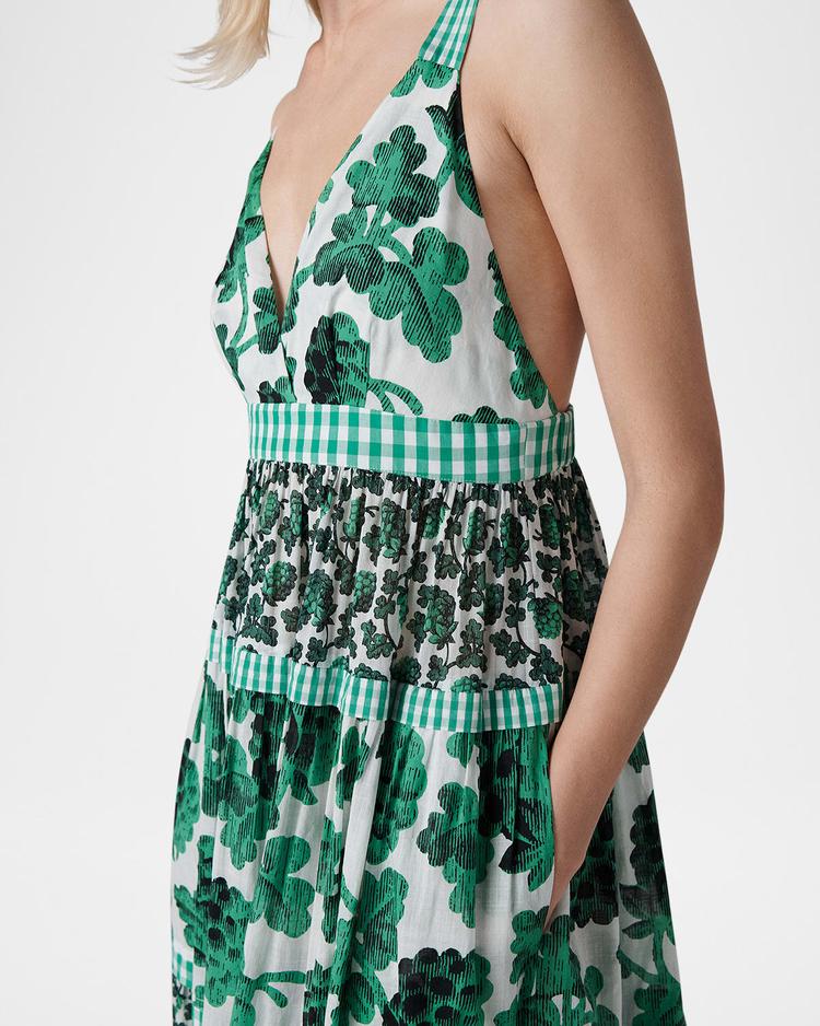 josephine tiered fruit-print maxi dress