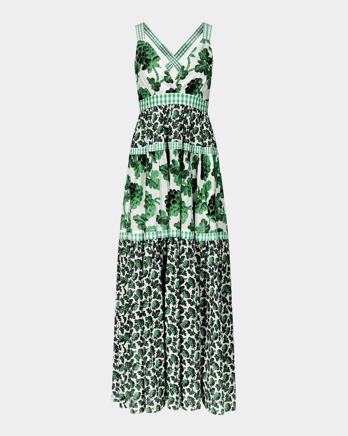 josephine tiered fruit-print maxi dress