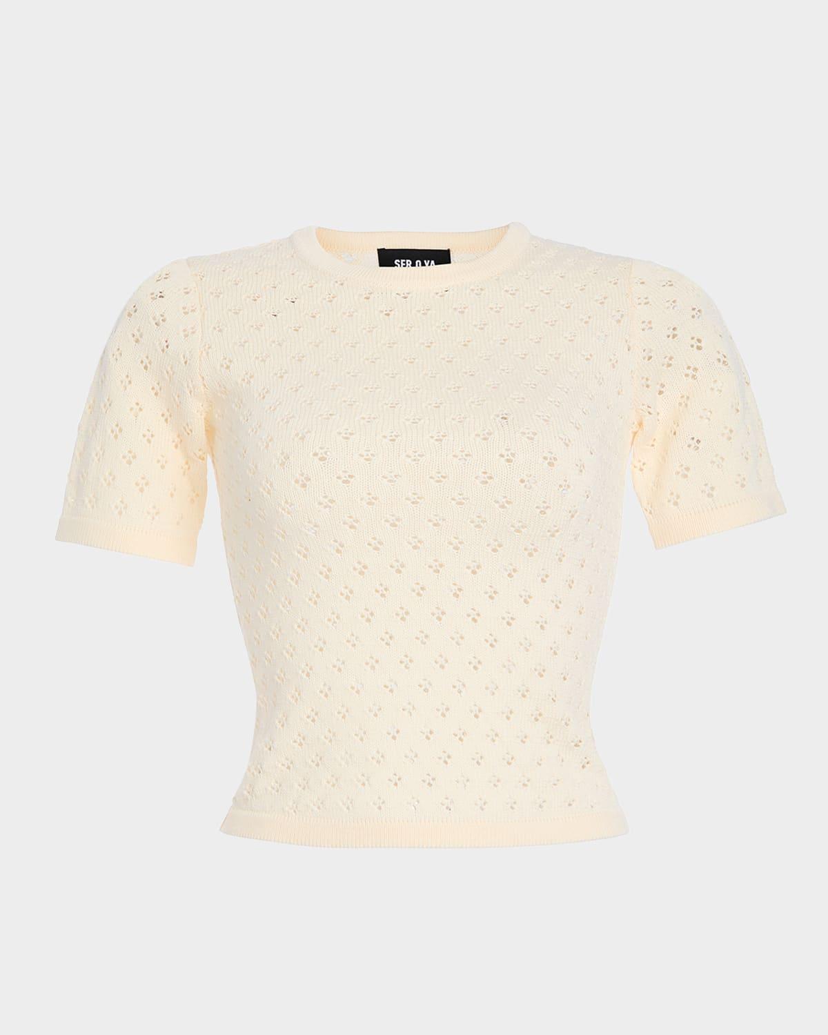 josie pointelle-knit top