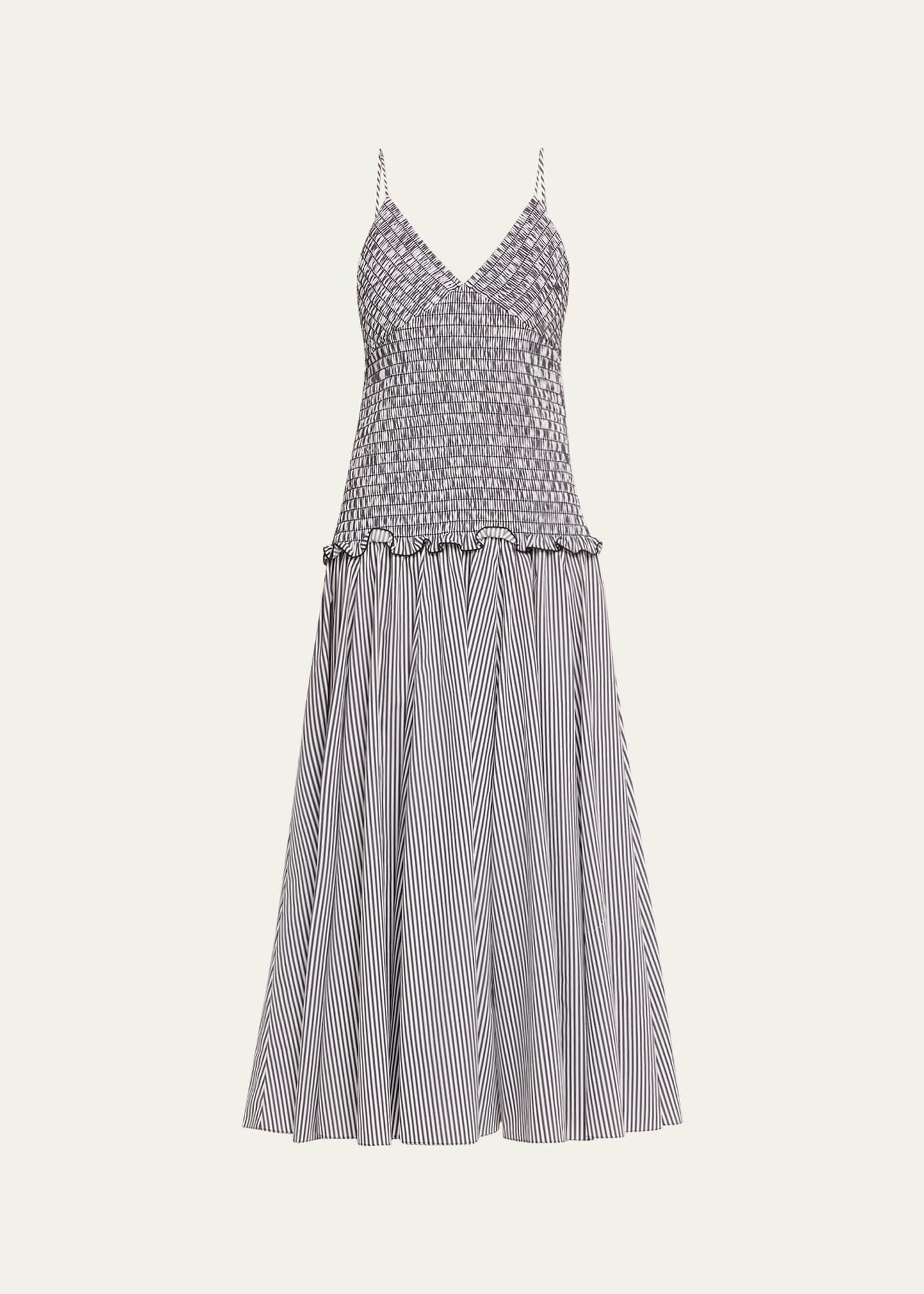 josie smocked drop-waist maxi dress