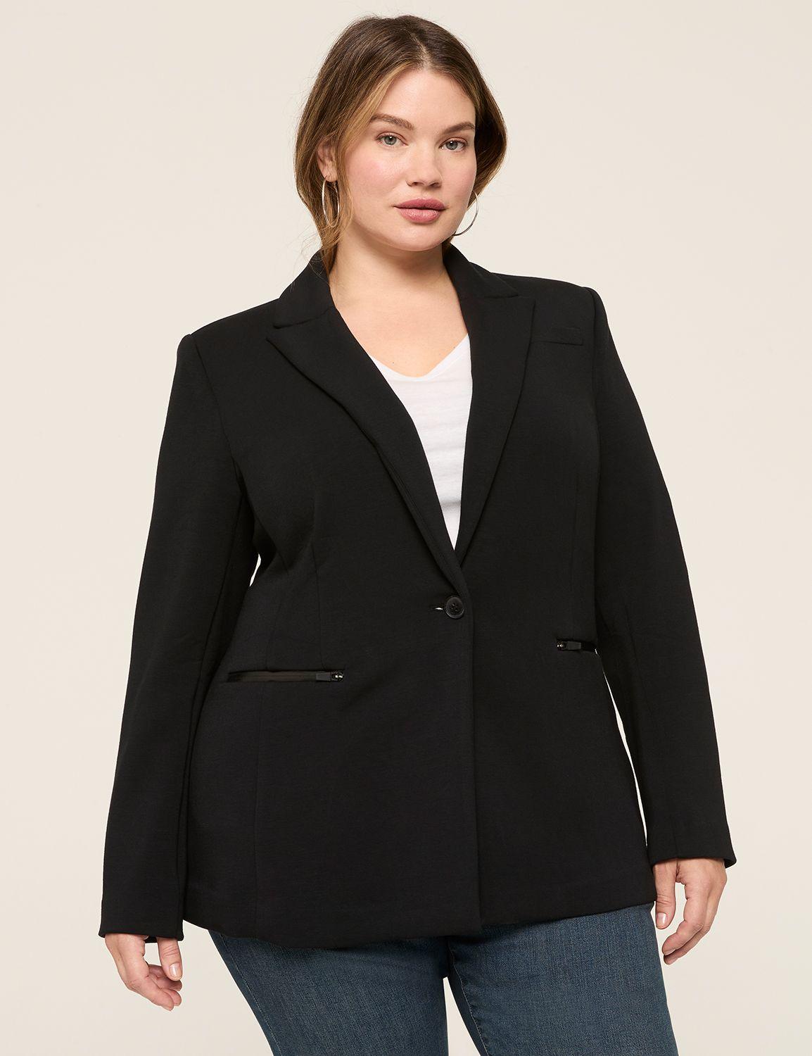 journey knit blazer with zipper pocket