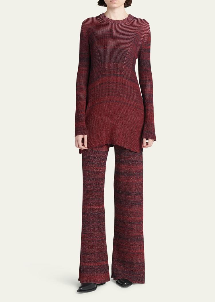 journey long-sleeve rib knit mini dress