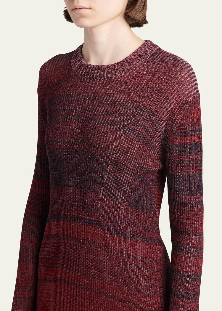 journey long-sleeve rib knit mini dress