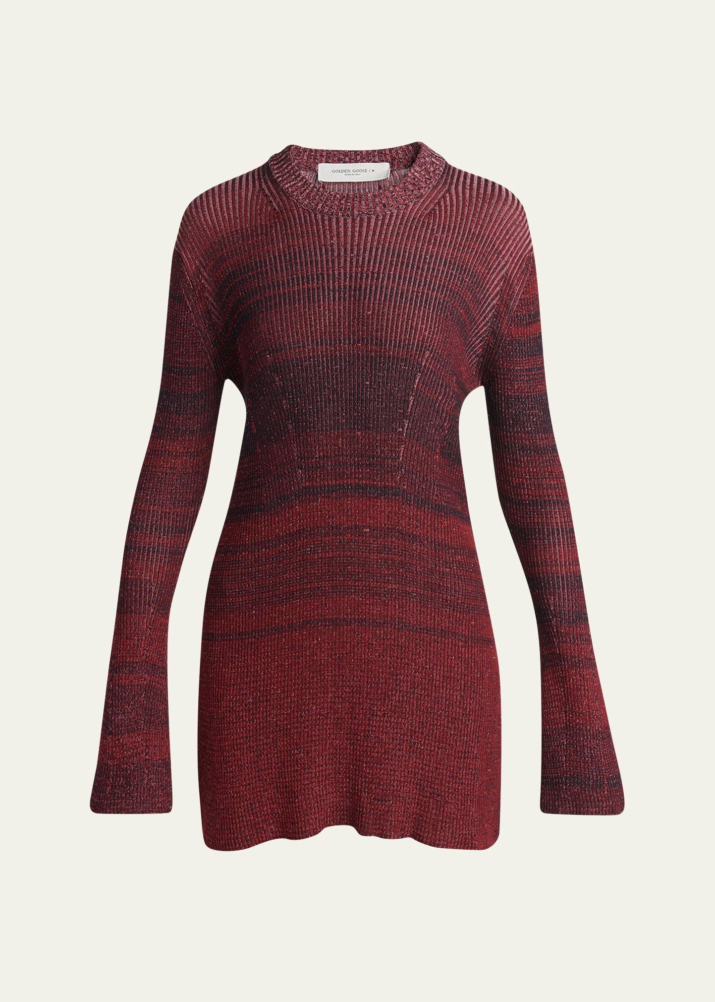 journey long-sleeve rib knit mini dress