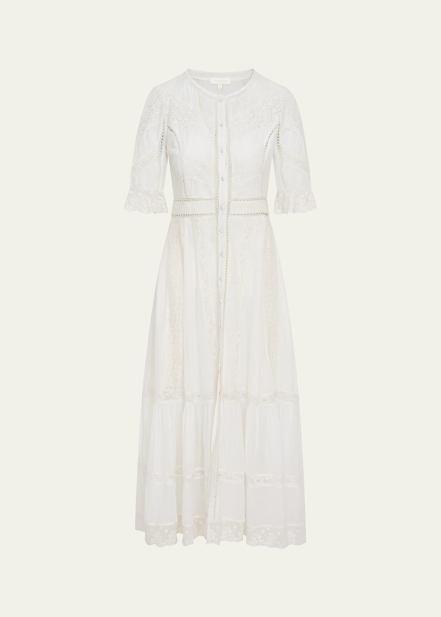 jovina embroidered short-sleeve dress