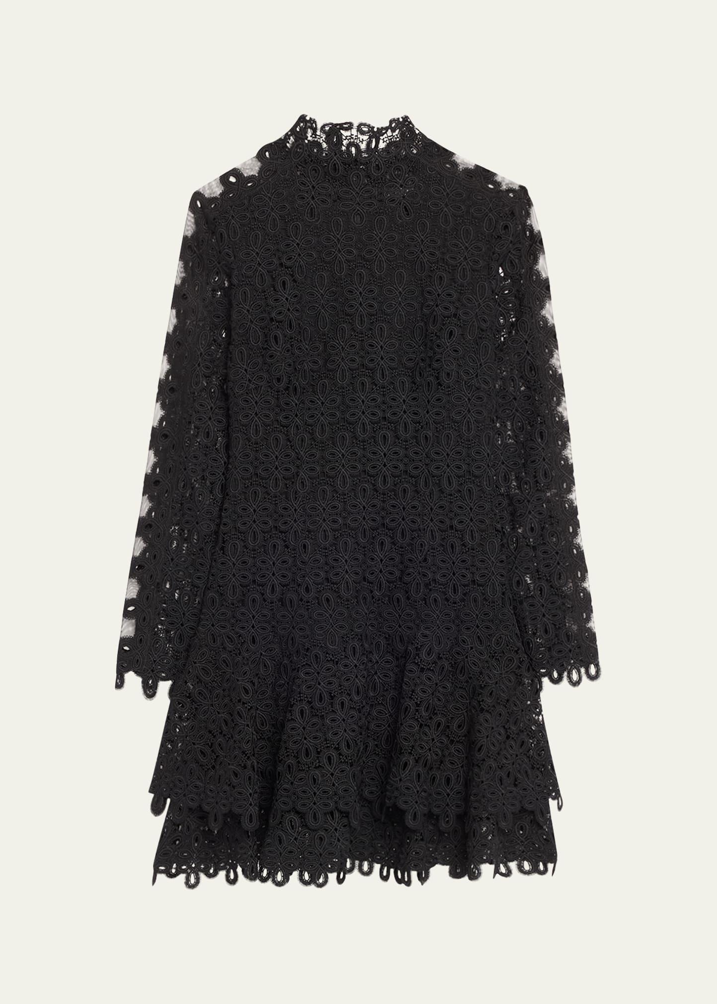 joy guipure lace long-sleeve mini dress