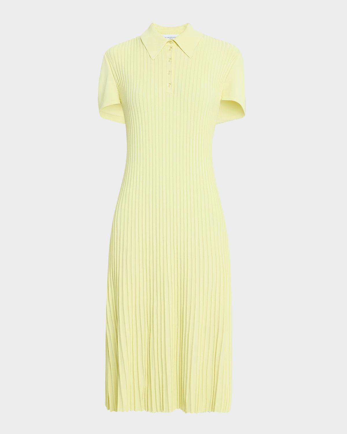 joyce pleated cape polo midi dress