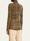 joyela leopard print jersey turtleneck top