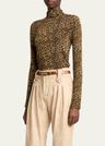 joyela leopard print jersey turtleneck top
