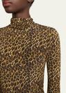 joyela leopard print jersey turtleneck top