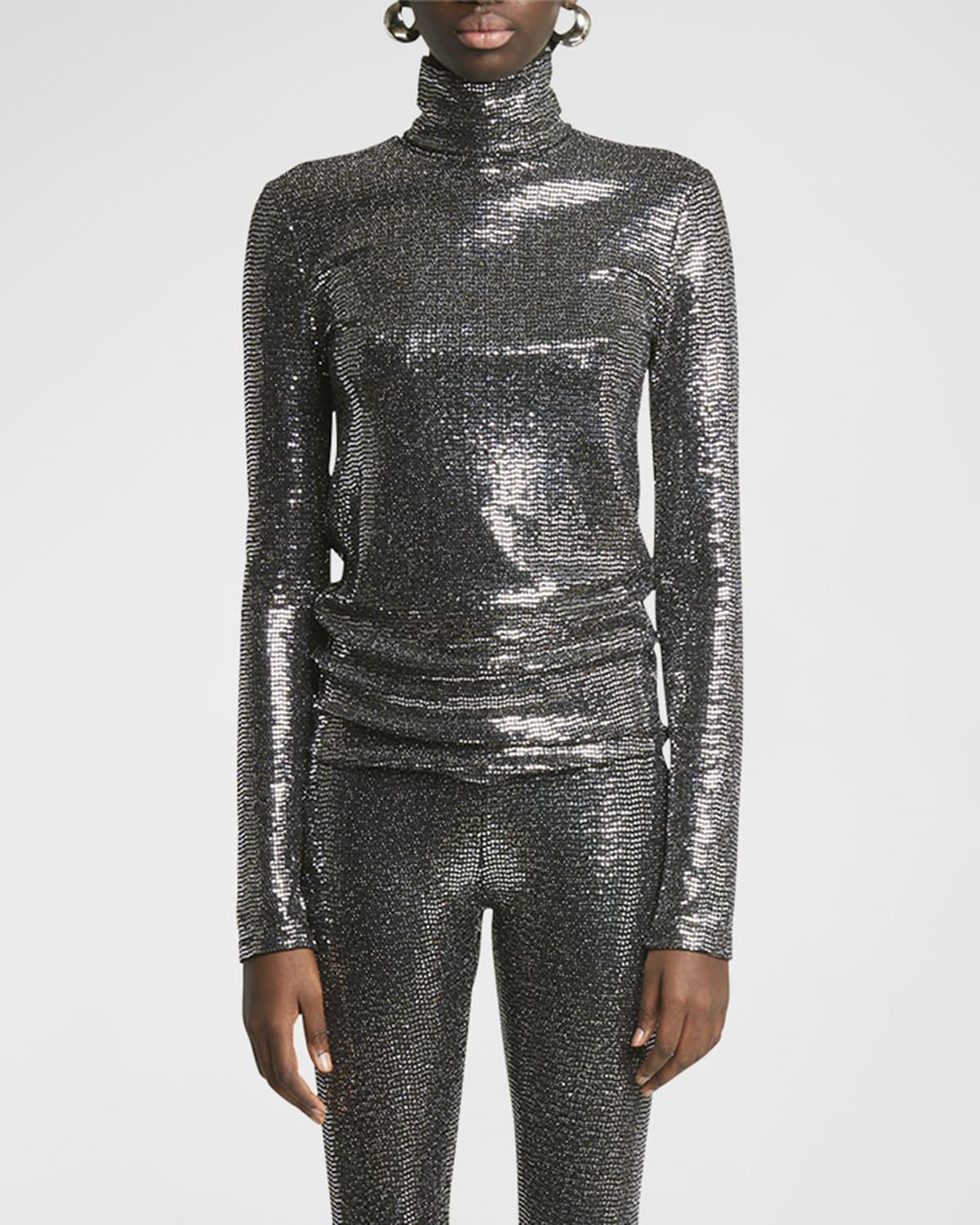 joyela shiny jersey turtleneck