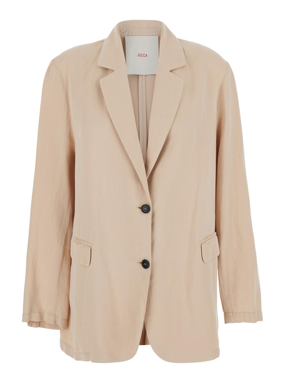 jucca beige single-breasted jacket with notched revers for women