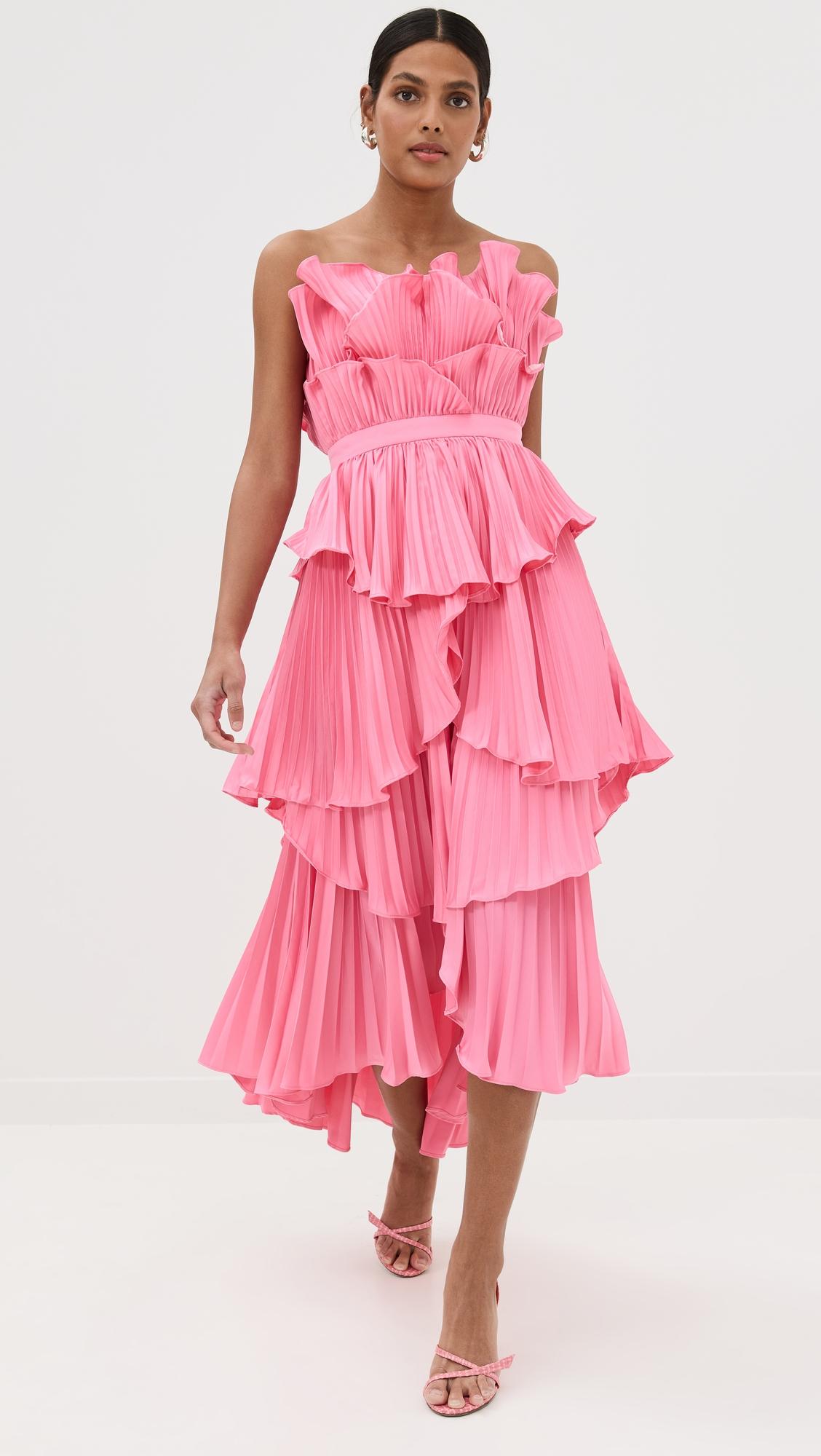 judah scallop pleated dress