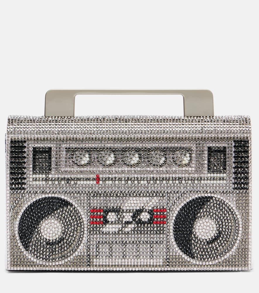 judith leiber couture soft boom box embellished clutch