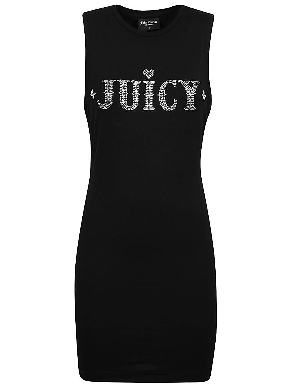 juicy couture dresses black cotton elastane - women