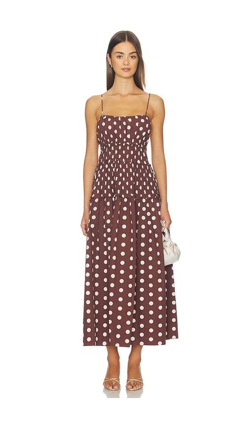 juillet amelia dress in brown.
