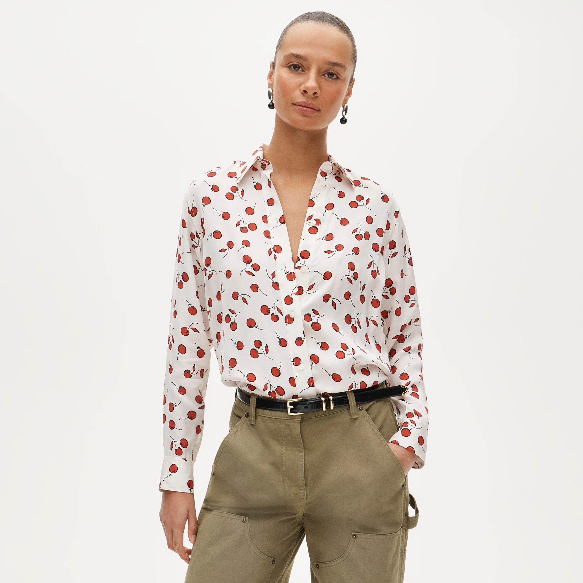 jules drapey classic-fit shirt in cherry print