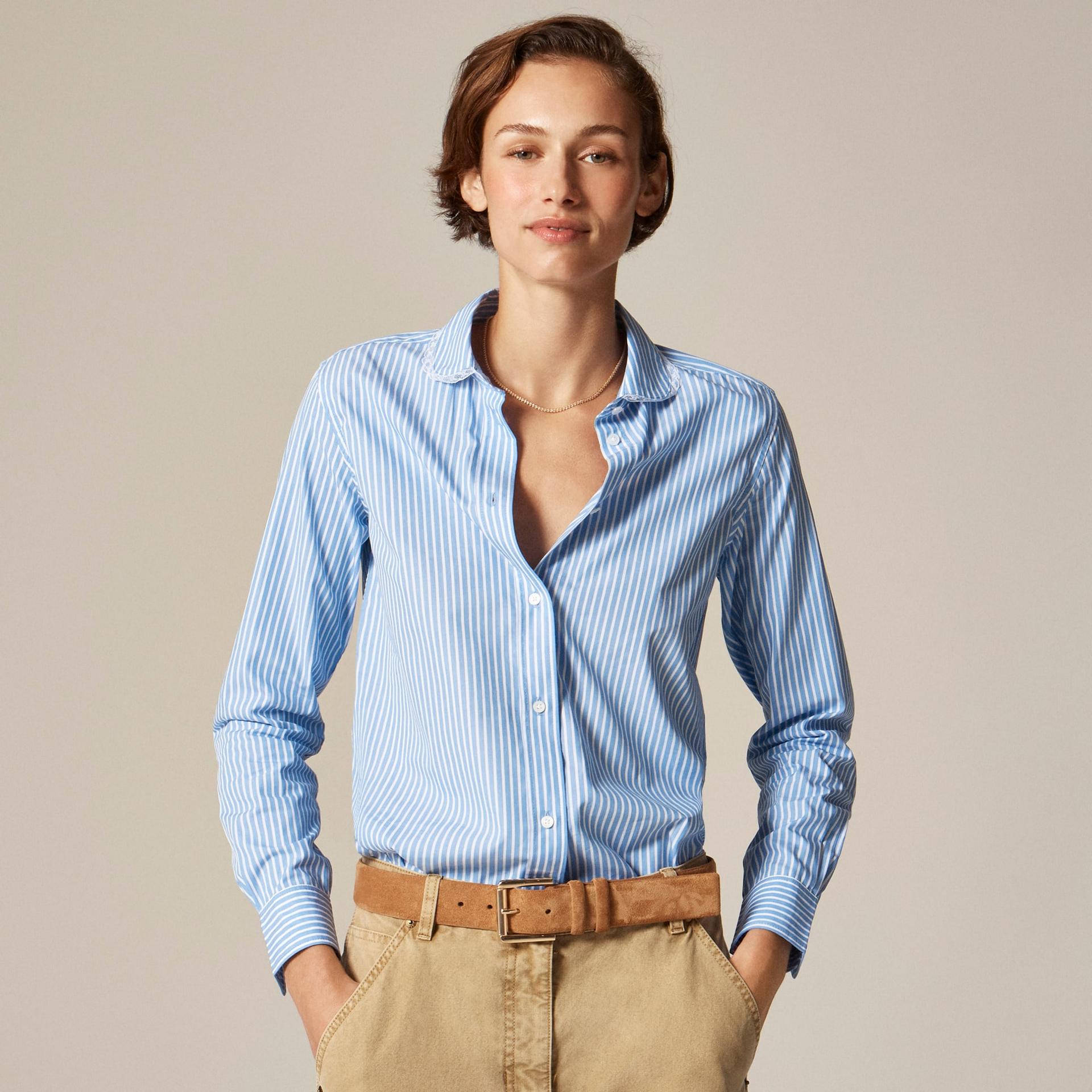 jules lace-collar shirt in cotton poplin