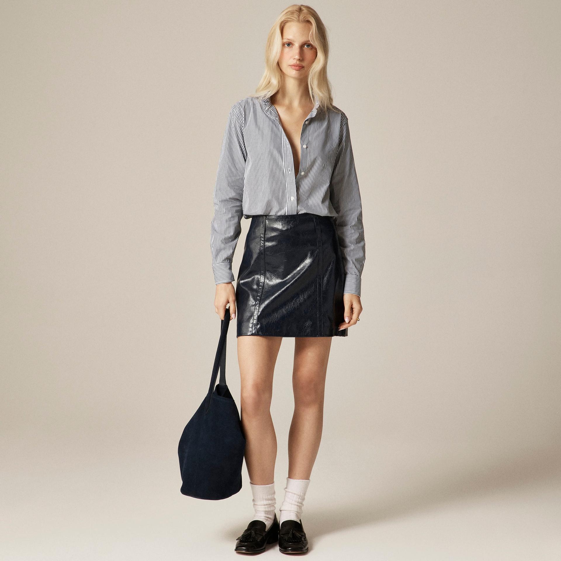 jules ruffle-collar shirt in cotton poplin