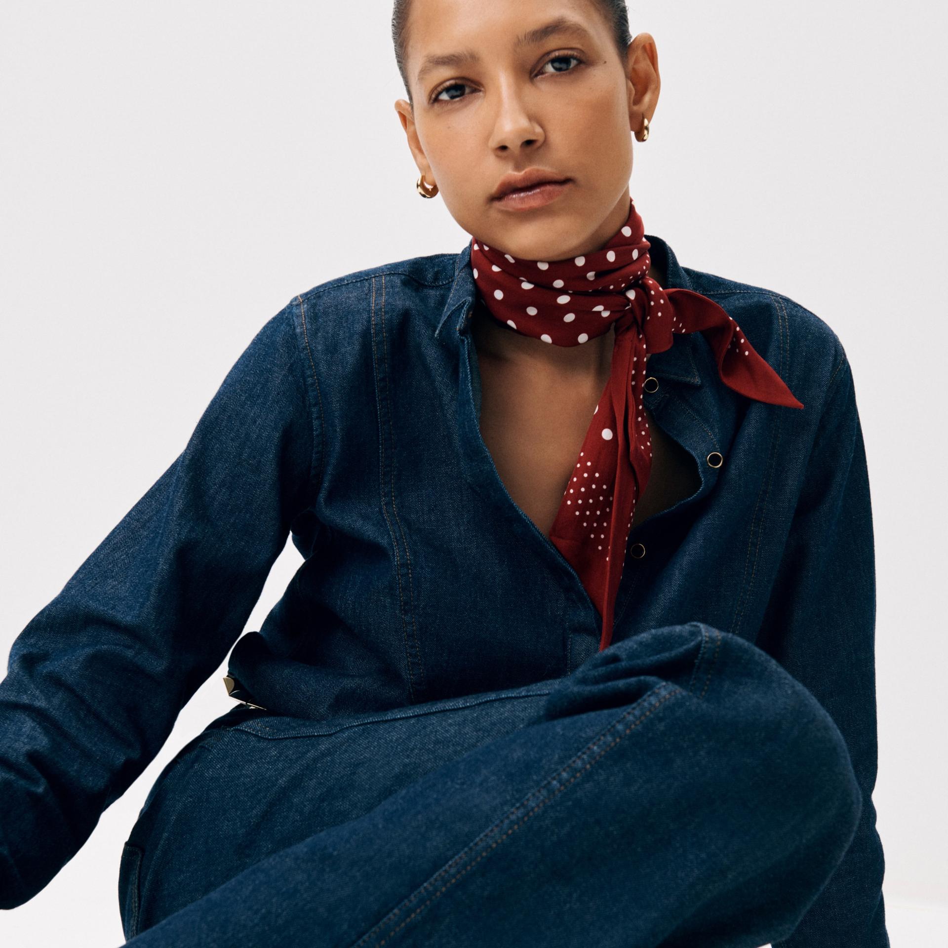 jules tuxedo shirt in denim