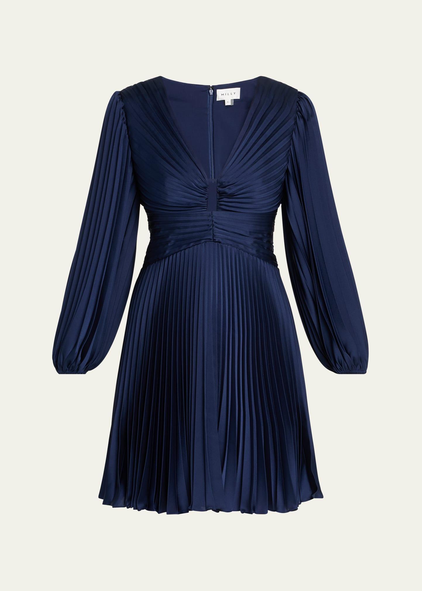 julia cutout pleated a-line mini dress