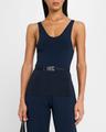 julia scoop-neck knit tank top with turnlock belt